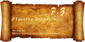 Plavsitz Zoltán névjegykártya