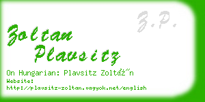 zoltan plavsitz business card